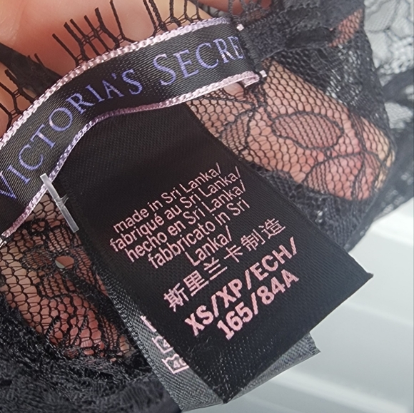 NEW Victorias Secret sexy black babydoll lace satin dress slip XS - Picture 6 of 8